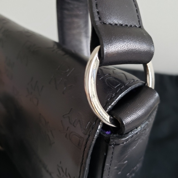 DKNY Black Leather Shoulder Bag - Picture 5 of 13